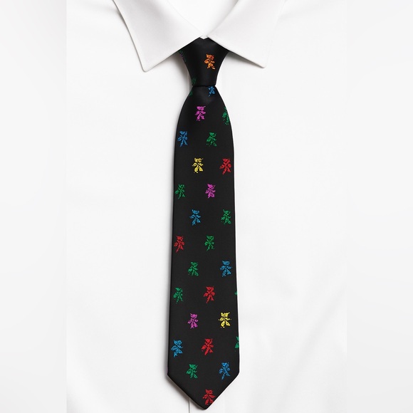GD Merchandising Grateful Dead Dancing Bears Vintage 3" Polyester Navy Tie - Picture 1 of 8